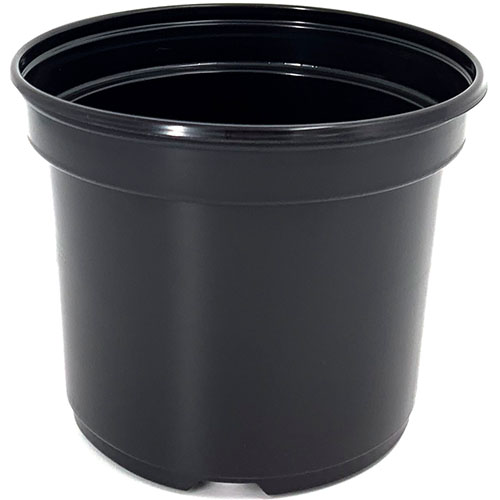 7.5 Inch Round Pot Coex Black with Tag Slot - 7200 per pallet - Grower